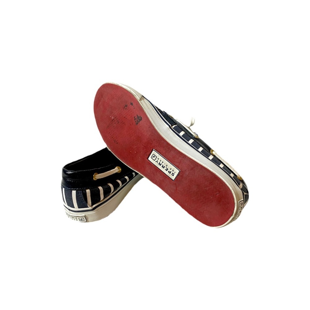 Sperry Striped Navy Blue & White Boat Shoes - Picture 6 of 6